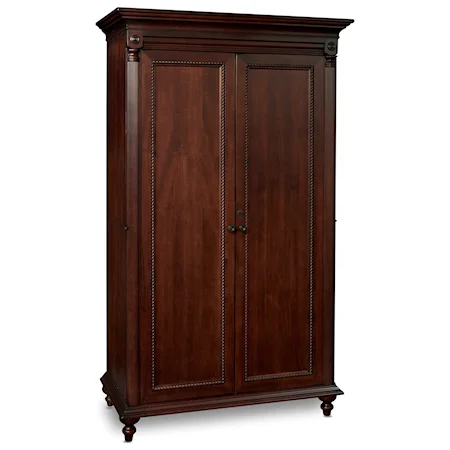 Tall Armoire with Delicate Carved Accents